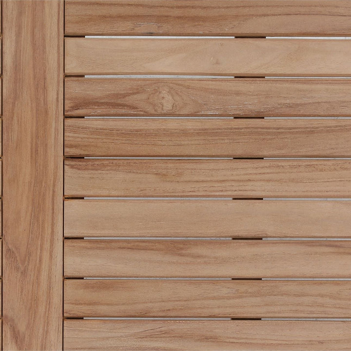 Alton Natural Teak Outdoor Dining Table, detail 1 view
