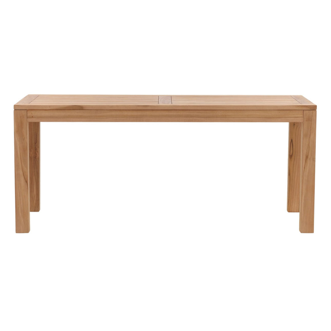 Alton Natural Teak Outdoor Dining Table, front view