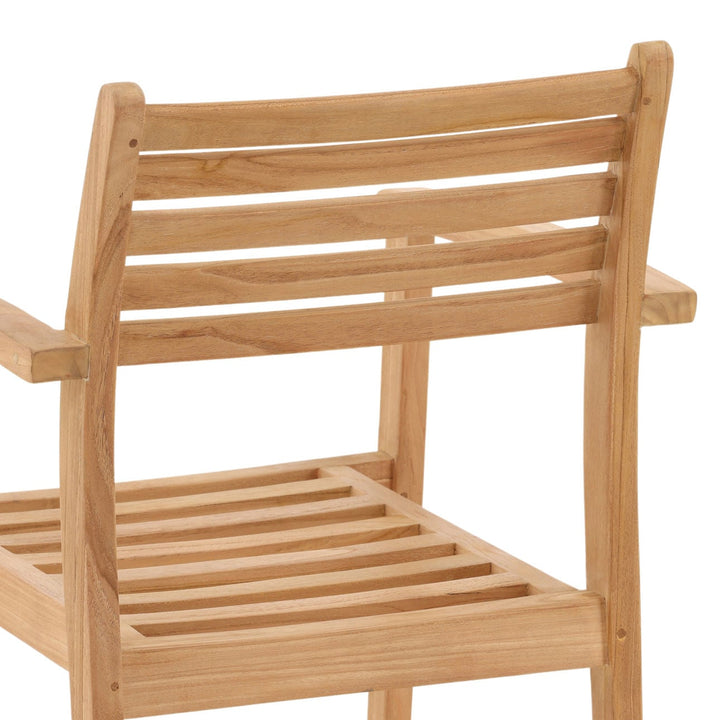 Verren Stacking Teak Outdoor Dining Chair, detail 1 view