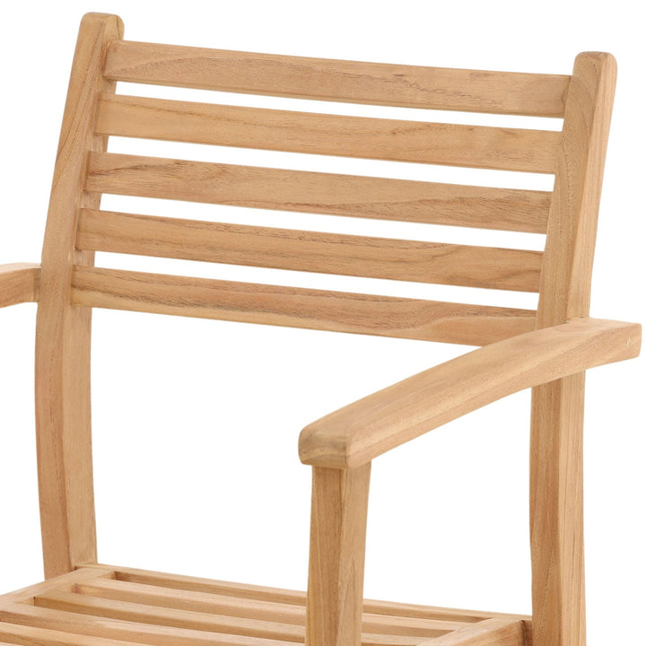 Verren Stacking Teak Outdoor Dining Chair, detail 2 view