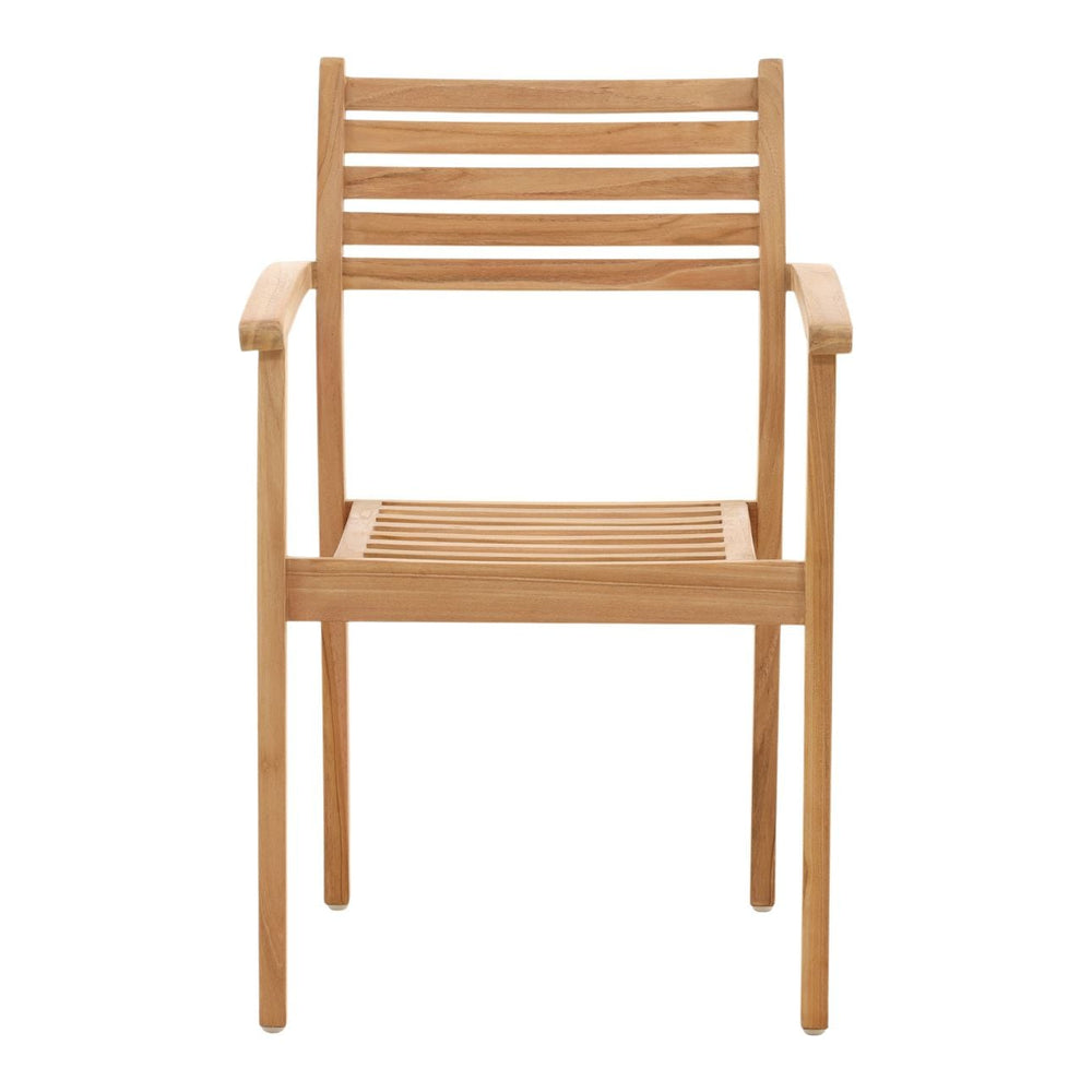 Verren Stacking Teak Outdoor Dining Chair, front view