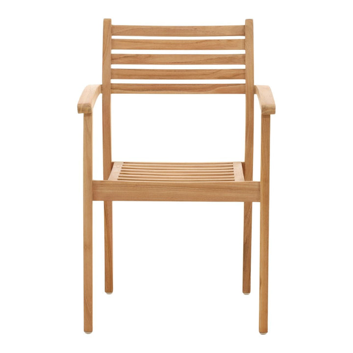 Verren Stacking Teak Outdoor Dining Chair, front view
