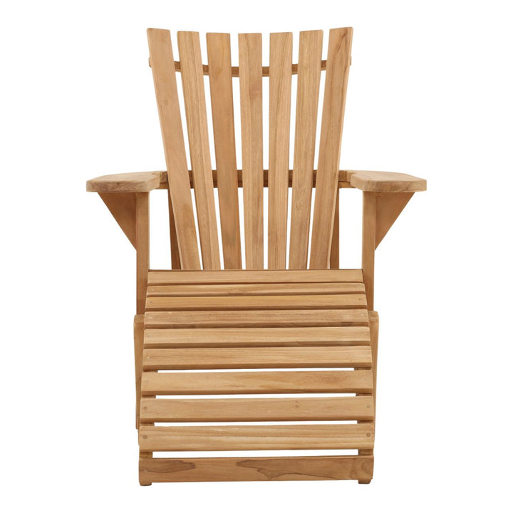 Nikren Teak Outdoor Lounge Chair, front view