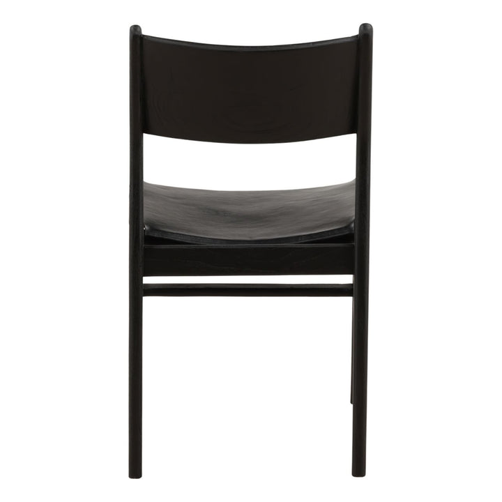 Leandro Black Leather Dining Chairs, Set of 2, back view
