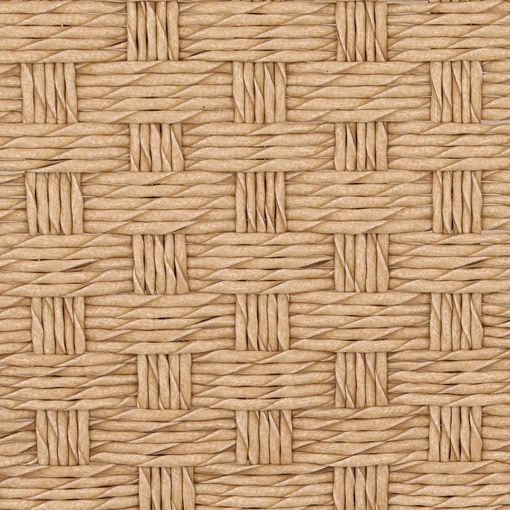 Parren Woven Teak Outdoor Ottoman, detail 1 view