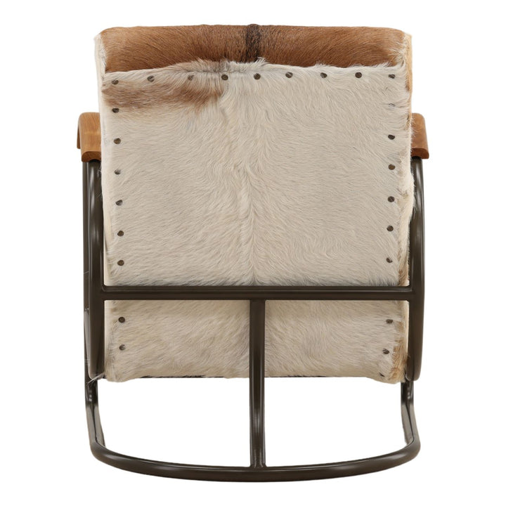 Newell Goat Hide Metal Frame Lounge Chair, back view