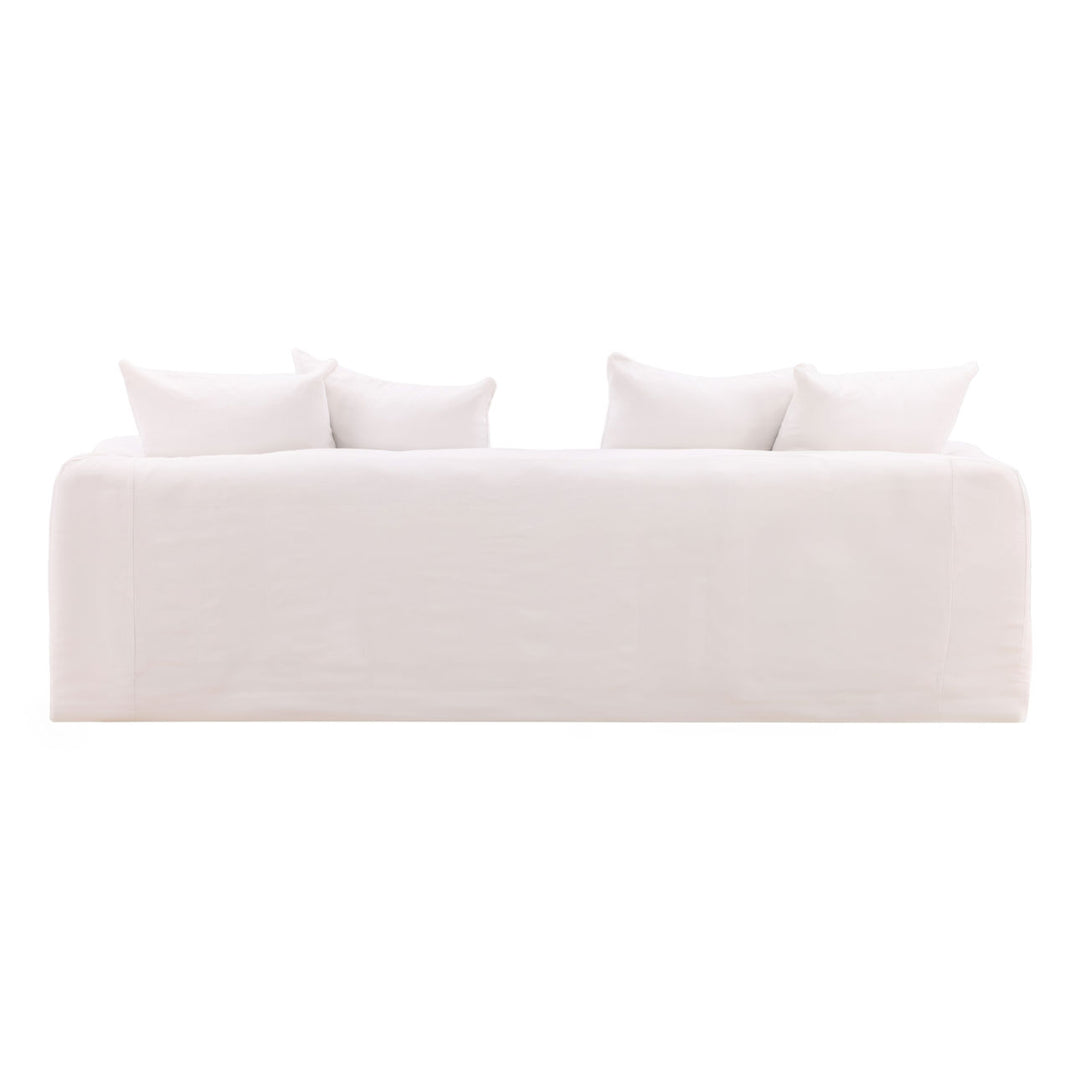 Montren Slipcovered Sofa, White, back view