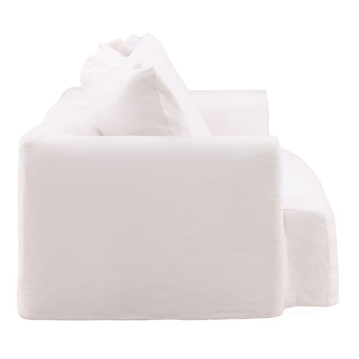 Montren Slipcovered Sofa, White, profile view