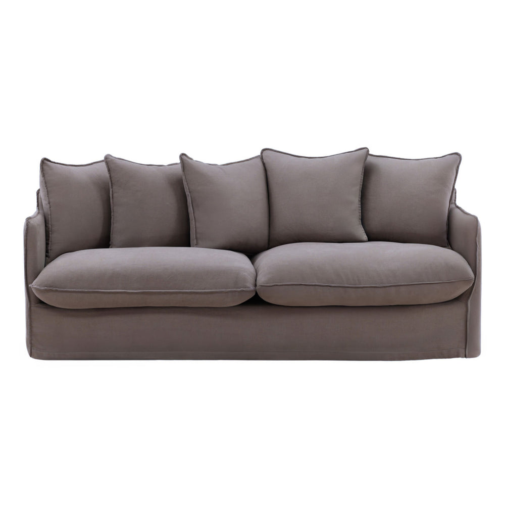 Lexren Slipcovered Sofa, Stone, front view