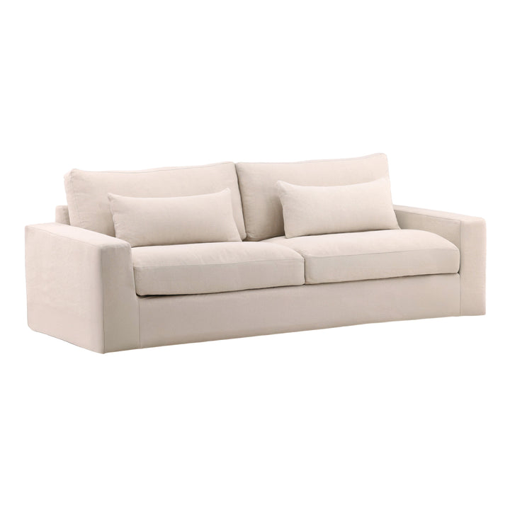 Sylren Slipcovered Sofa, reference configuration front three quarter view