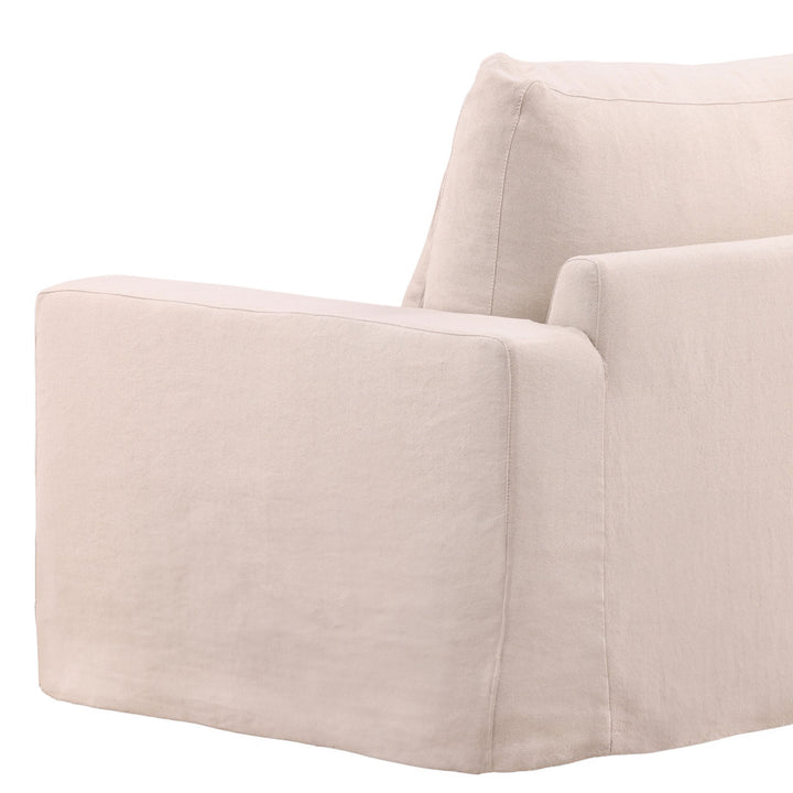 Sylren Slipcovered Lounge Chair, Natural, detail 2 view
