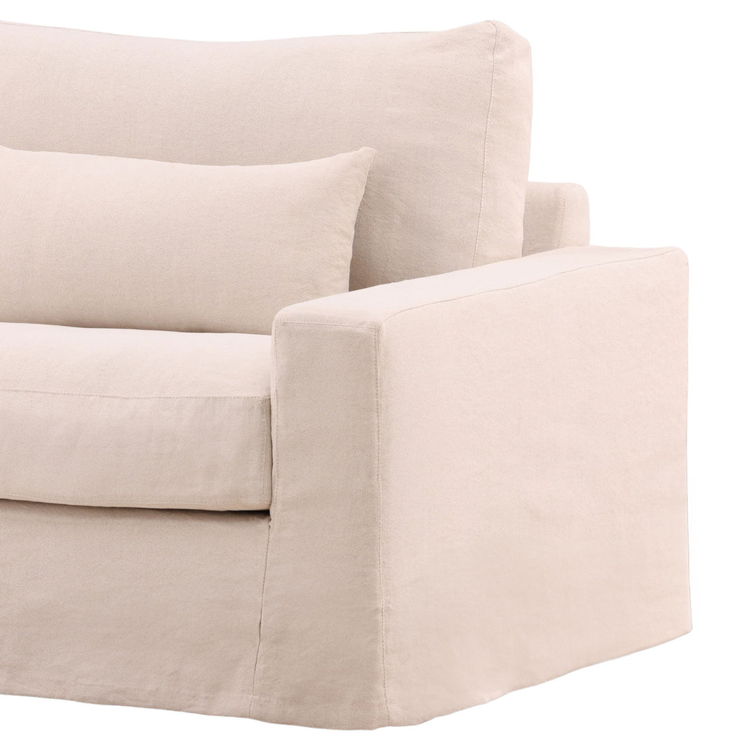 Sylren Slipcovered Lounge Chair, Natural, detail 3 view