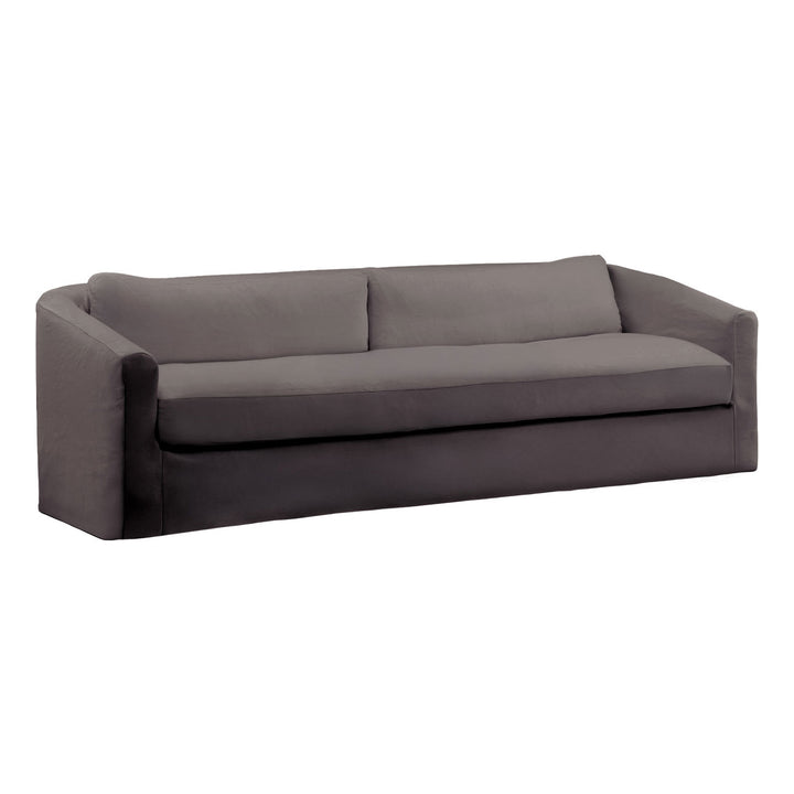 Vialen Slipcovered Sofa, Stone, three-quarter studio view