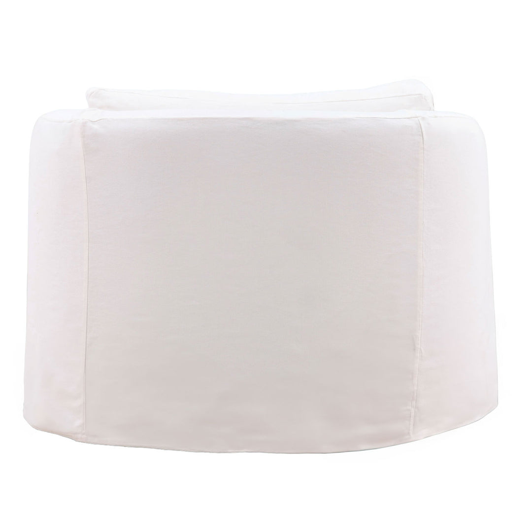 Vialen Slipcovered Lounge Chair, White, back view