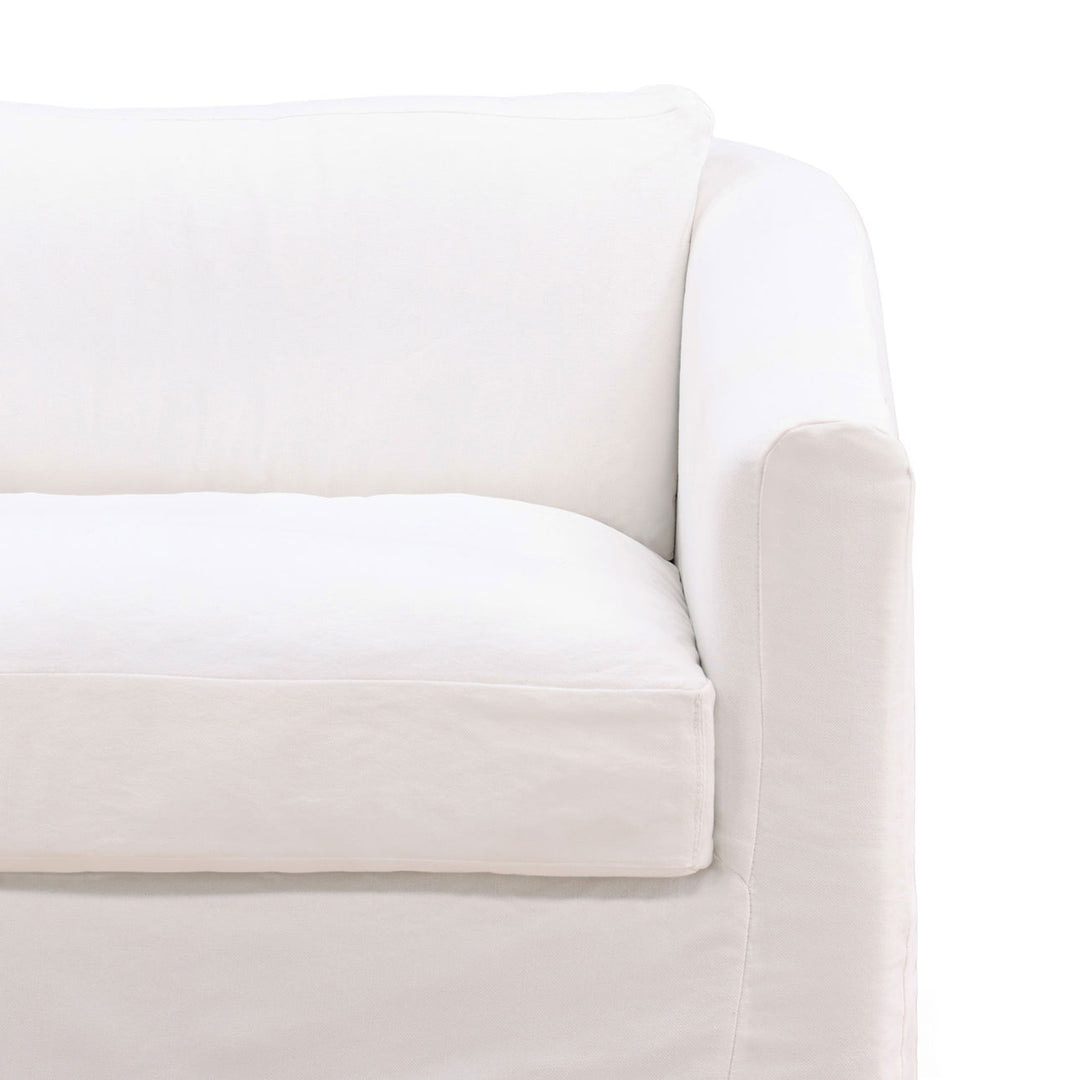 Vialen Slipcovered Lounge Chair, White, detail 2 view