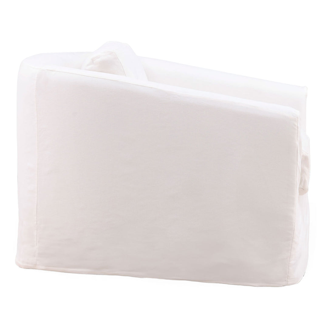 Vialen Slipcovered Lounge Chair, White, profile view