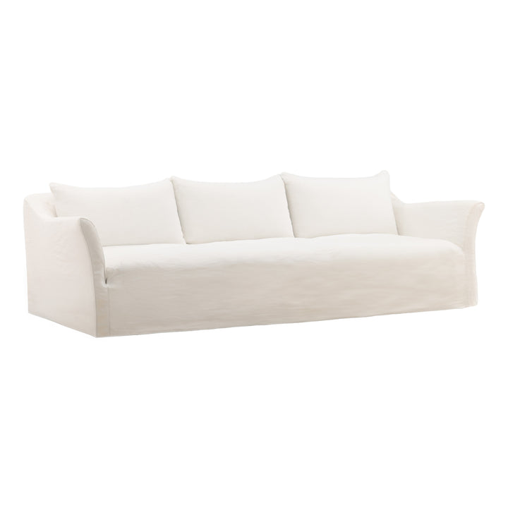 Kerren Slipcovered Sofa, reference configuration front three quarter view