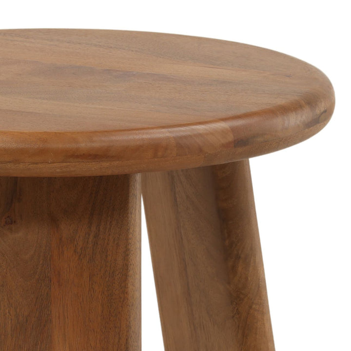 Wynn Brown Wood Side Table, detail 1 view