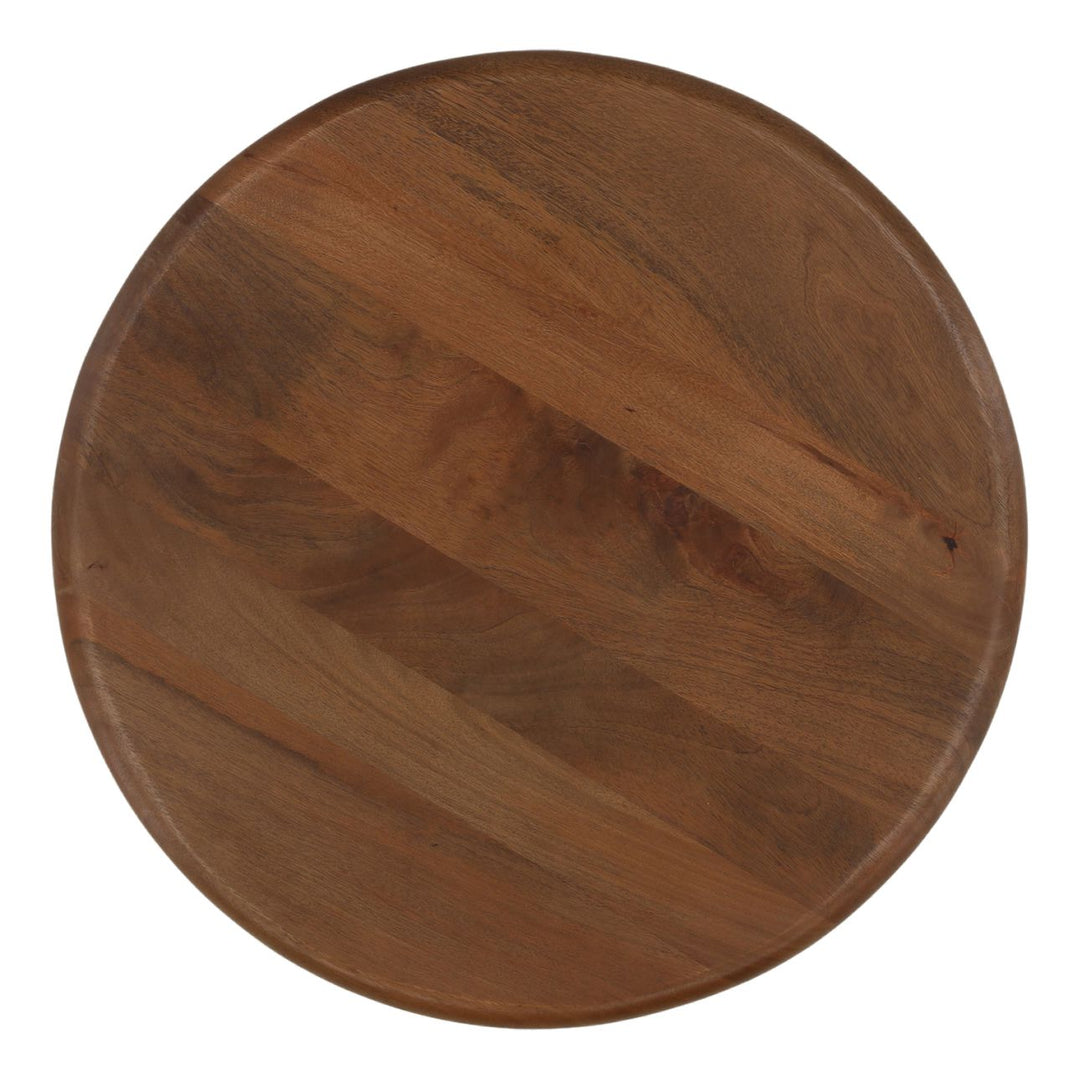 Wynn Brown Wood Side Table, overhead view