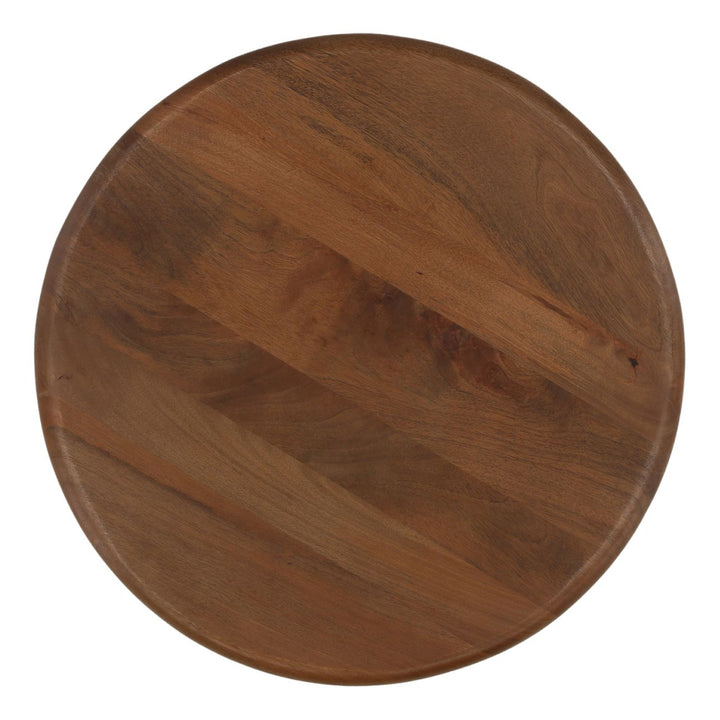 Wynn Brown Wood Side Table, overhead view