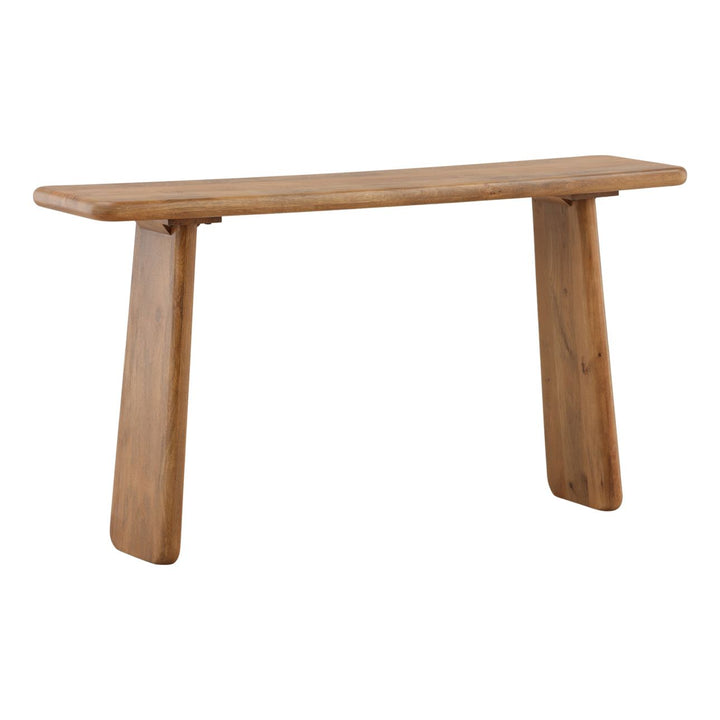 Windsor Mango Wood Console Table, three-quarter studio view