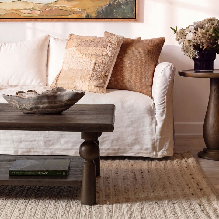 Nessa Brown Wood Side Table, manufacturer lifestyle setting
