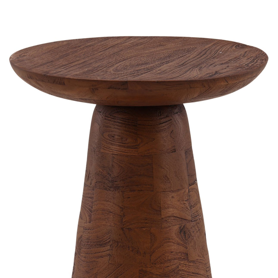 Caden Brown Wood Side Table, detail 2 view