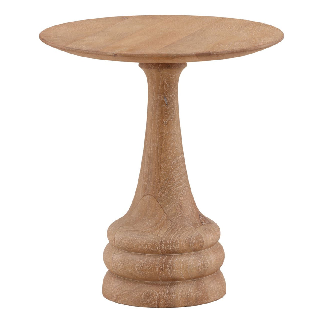 Sera Mango Wood Side Table, three-quarter studio view