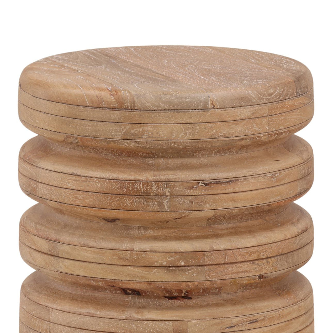 Fenna Mango Wood Side Table, detail 2 view