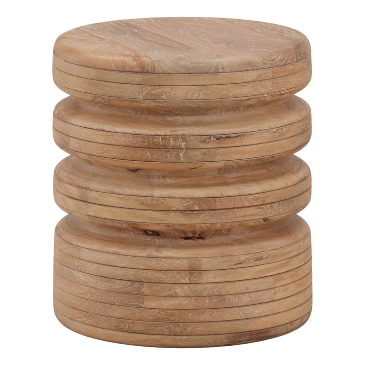 Fenna Mango Wood Side Table, three-quarter studio view