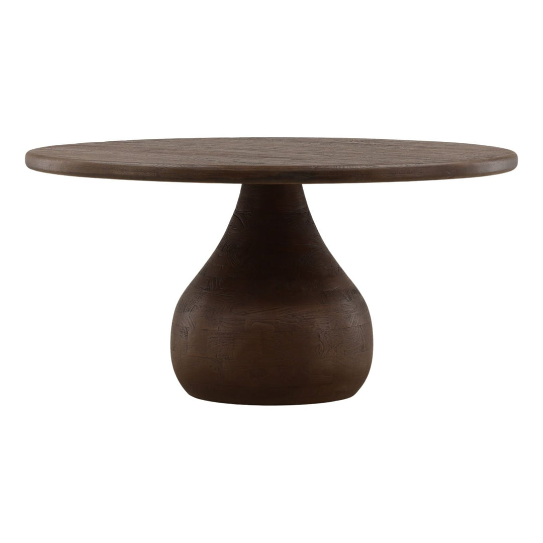 Nolan Mango Wood Dining Table, Dark Brown, front view