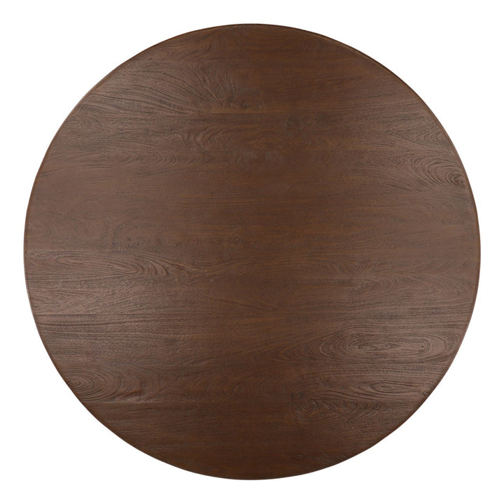 Nolan Mango Wood Dining Table, Dark Brown, overhead view