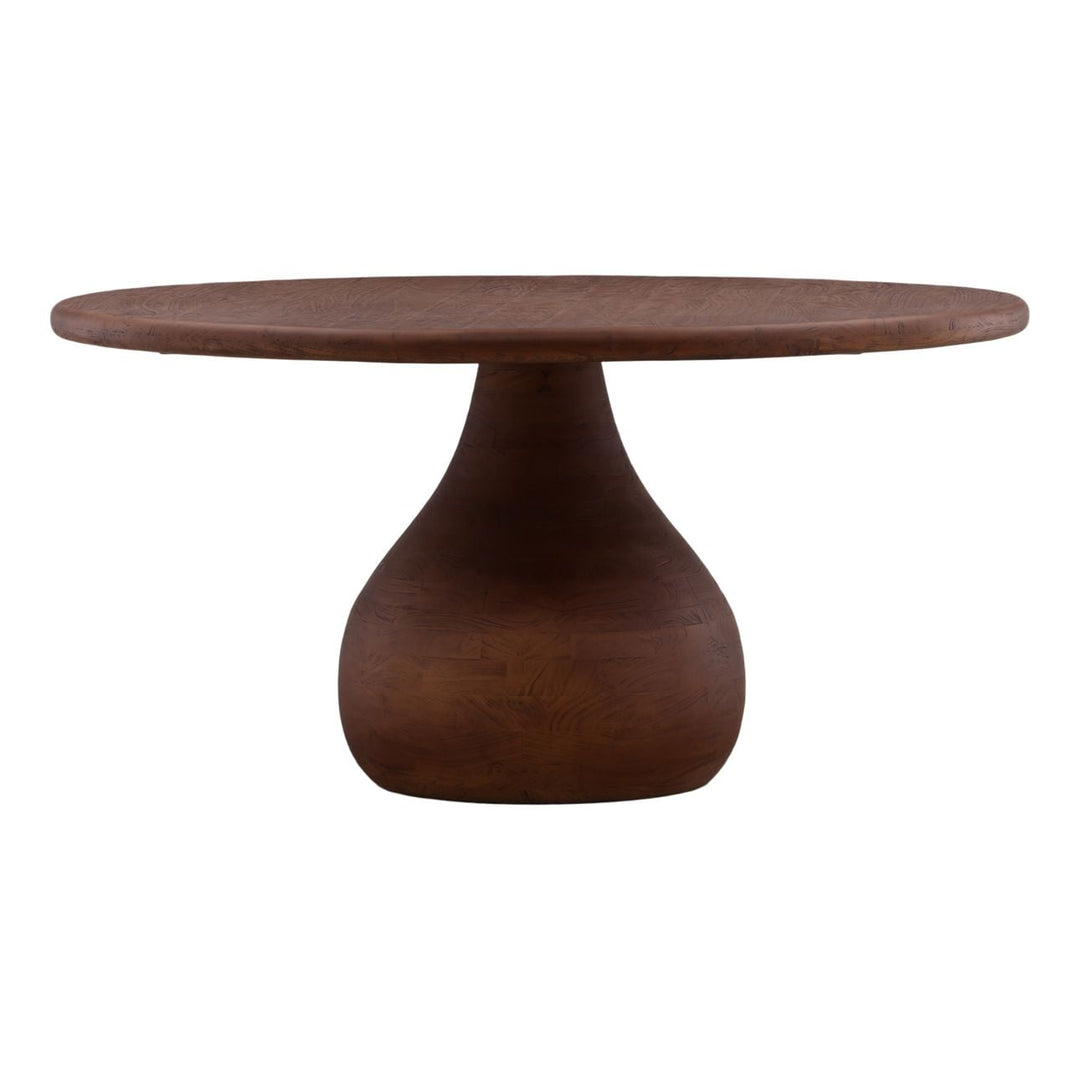 Nolan Mango Wood Dining Table, Medium Brown, three-quarter studio view