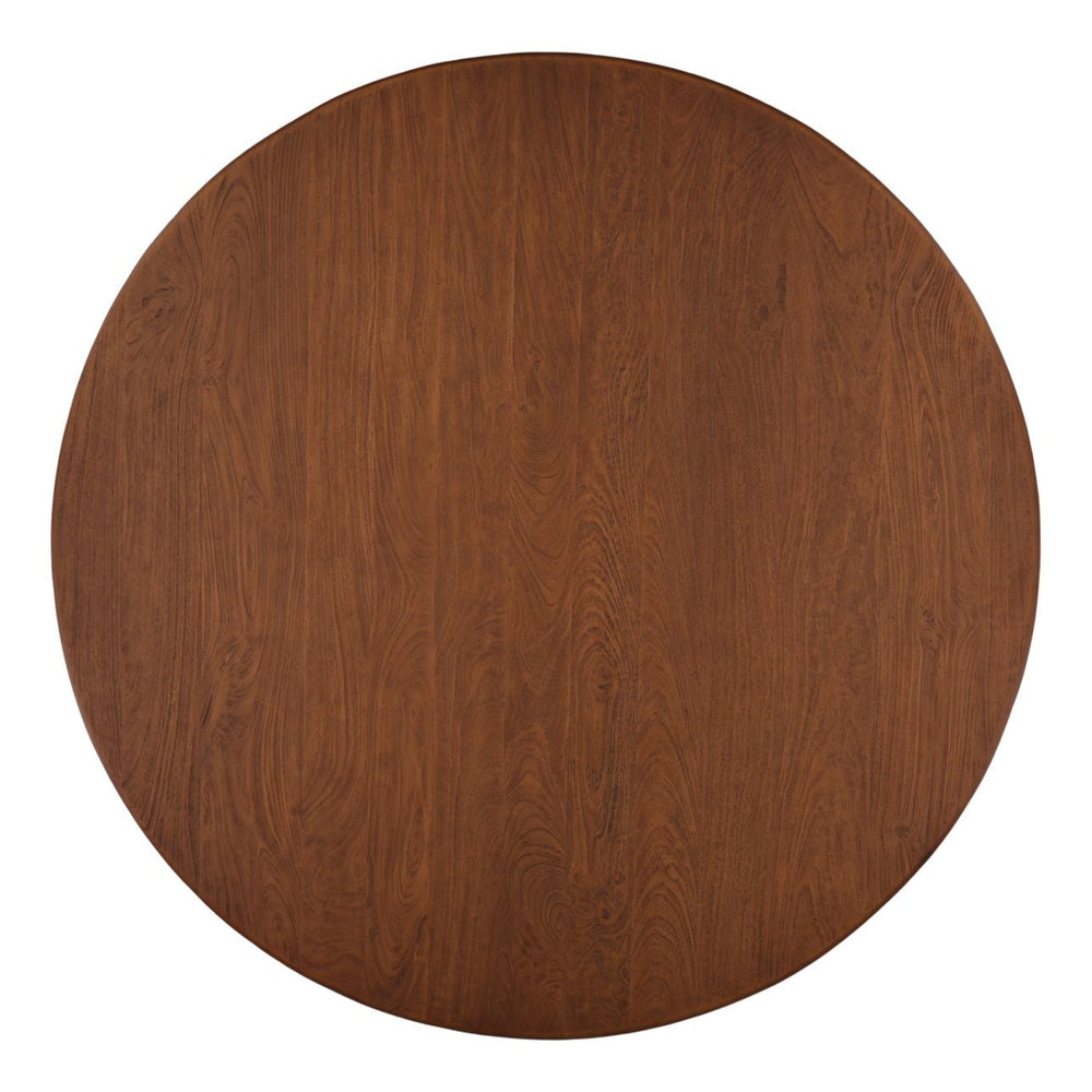 Nolan Mango Wood Dining Table, Medium Brown, overhead view