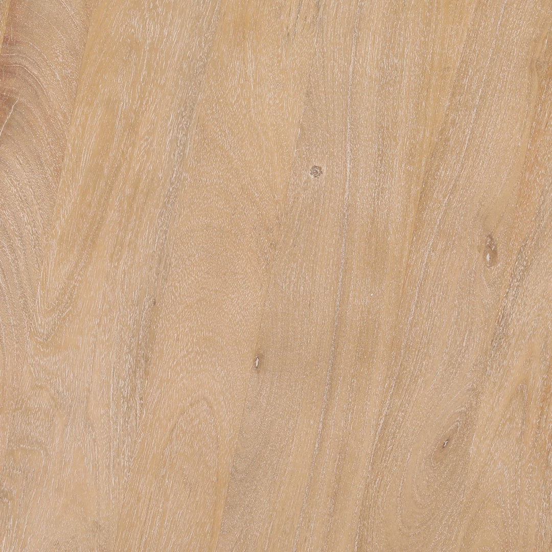 Maya Mango Wood Round Dining Table, 48-inch · Light Natural, detail 1 view