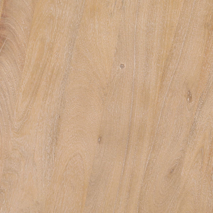 Maya Mango Wood Round Dining Table, 48-inch · Light Natural, detail 1 view