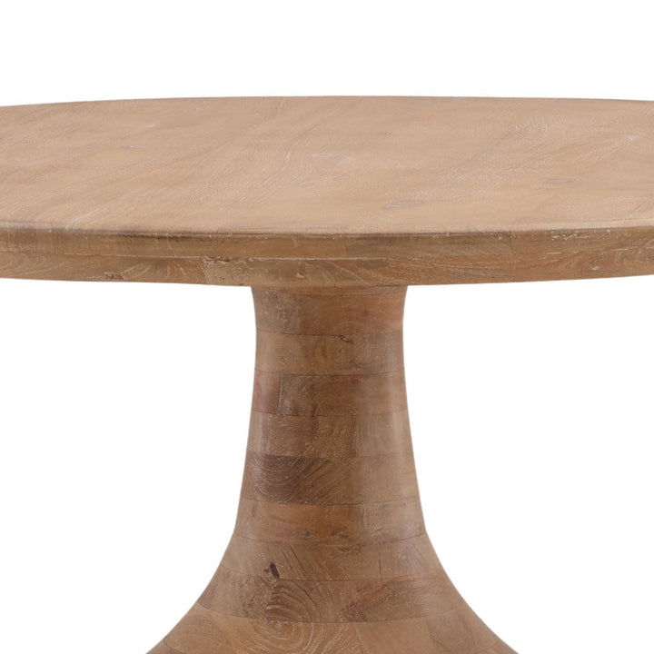 Maya Mango Wood Round Dining Table, 48-inch · Light Natural, detail 3 view