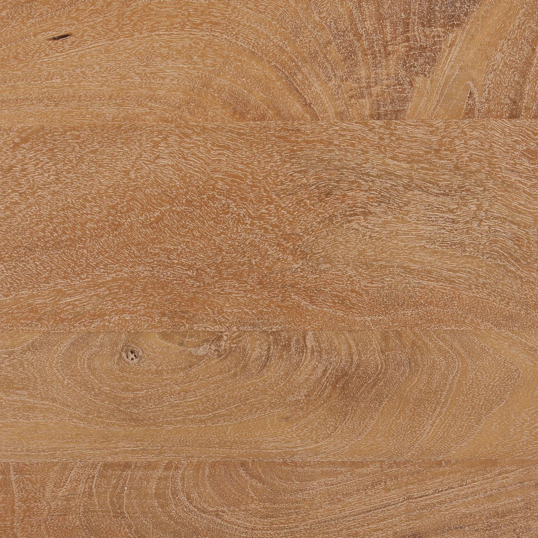 Maya Mango Wood Round Dining Table, 60-inch · Light Natural, detail 1 view
