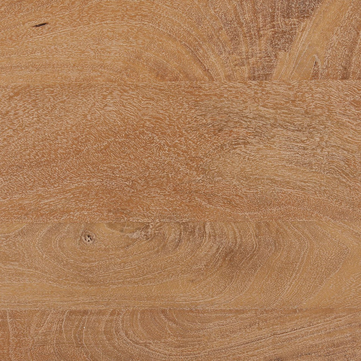 Maya Mango Wood Round Dining Table, 60-inch · Light Natural, detail 1 view