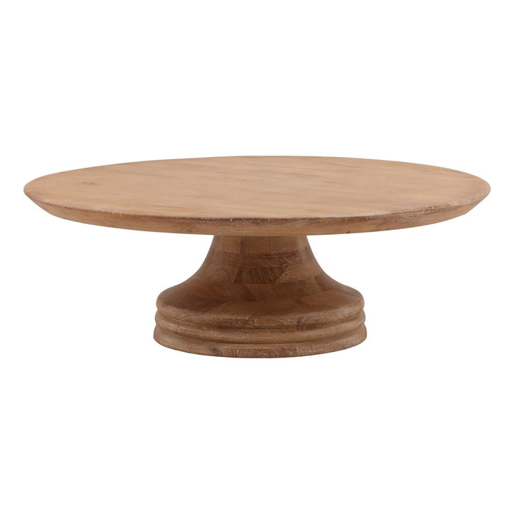 Sera Mango Wood Coffee Table, three-quarter studio view