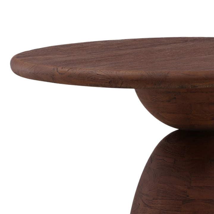 Amber Mango Wood Round Dining Table, 48-inch · Brown, detail 2 view