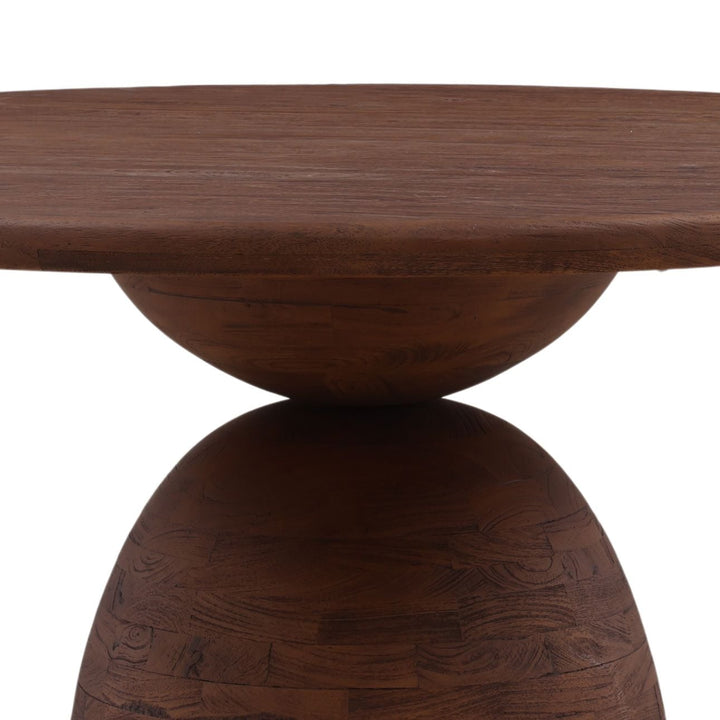 Amber Mango Wood Round Dining Table, 60-inch · Brown, detail 2 view