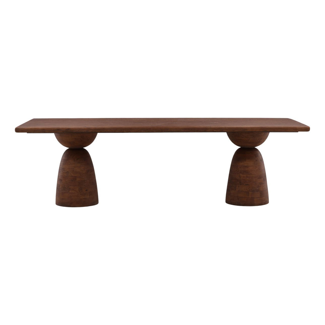 Amber Mango Wood Rectangular Dining Table, Brown, front view