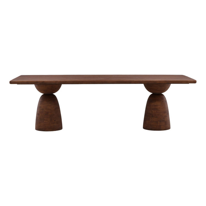 Amber Mango Wood Rectangular Dining Table, Brown, front view