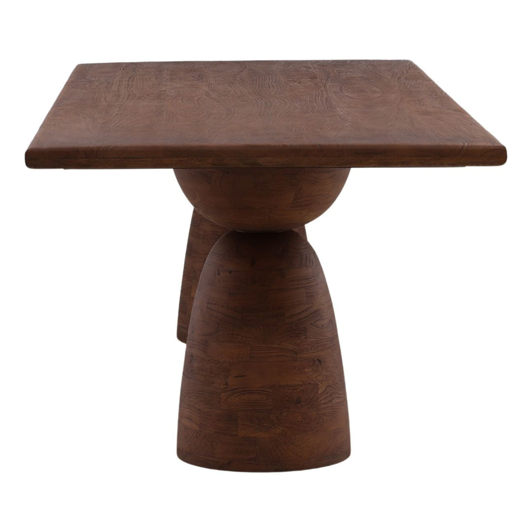Amber Mango Wood Rectangular Dining Table, Brown, profile view