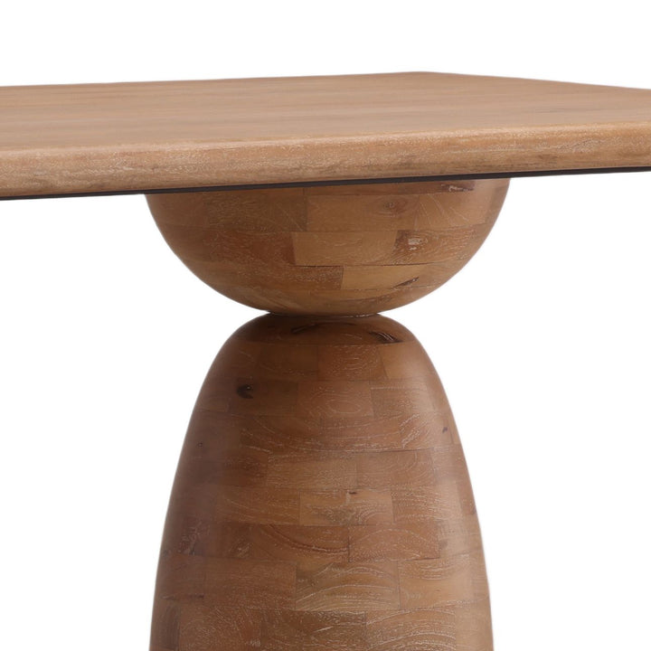 Amber Mango Wood Rectangular Dining Table, Light Natural, detail 2 view