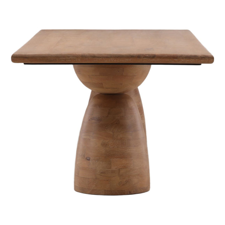 Amber Mango Wood Rectangular Dining Table, Light Natural, profile view
