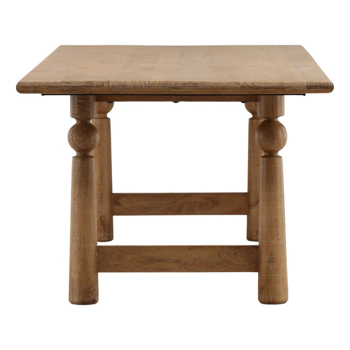 Nathan Mango Wood Dining Table, Light Natural, profile view