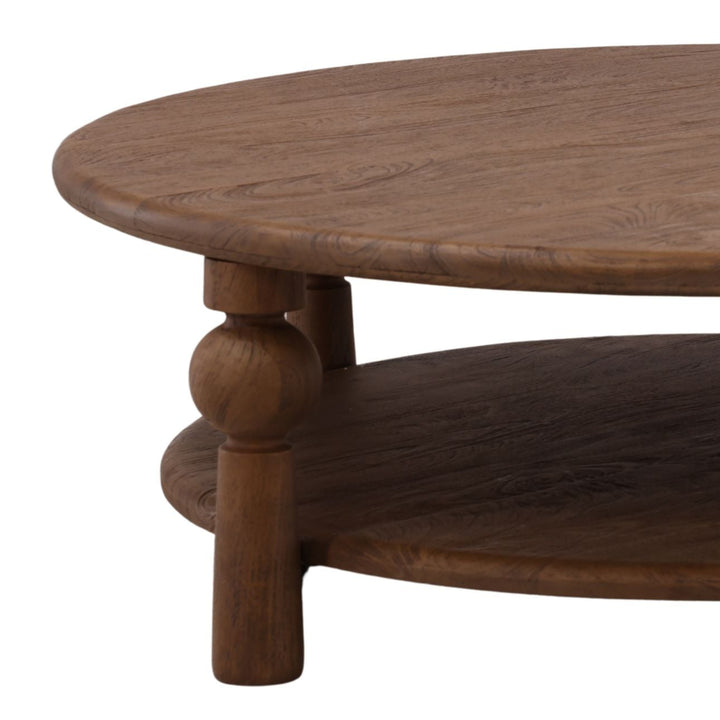Nathan Mango Wood Coffee Table, Brown - 48" × 48", detail 2 view