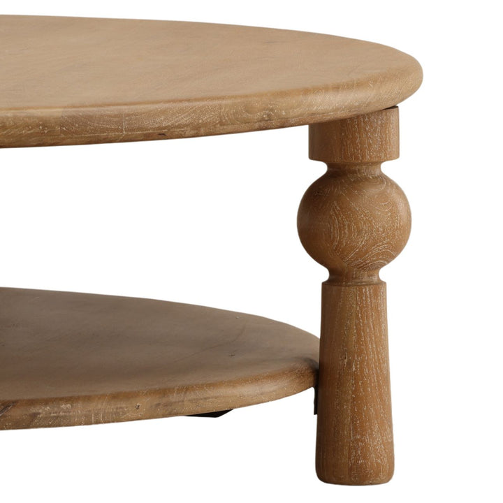 Nathan Mango Wood Coffee Table, Light Natural - 48" × 48", detail 2 view
